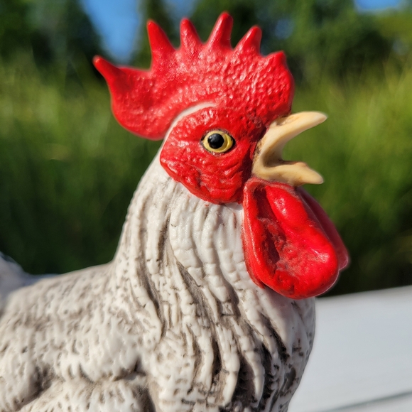 Lefton Vintage Rooster Figurine 03477 Handpainted ~ Taiwan ~Farmhouse ~ Cute! - Picture 5 of 16
